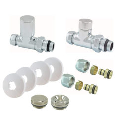 Luxe radiator aansluitset recht