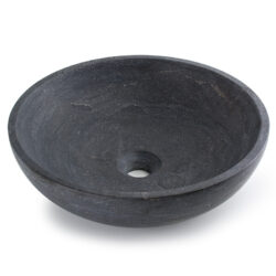 Waskom hardsteen zwart rond massief natuursteen