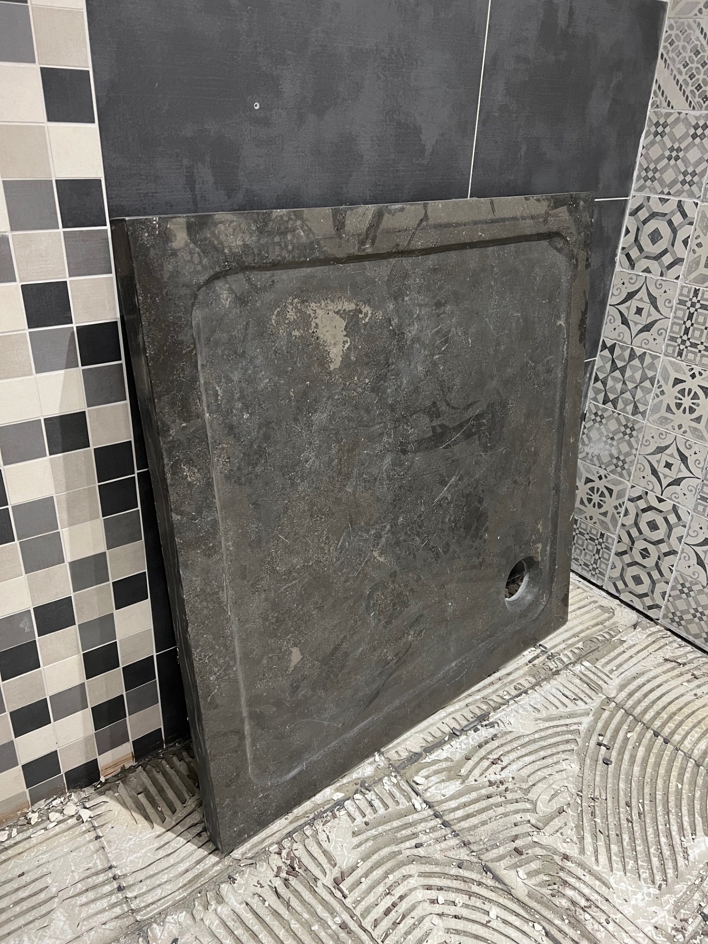 SHOWMODEL Douchebak hardsteen natuursteen vierkant 90x90