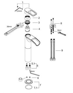 Alegra HOGE waterval-kraan chroom