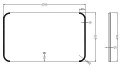 Bracket dimbare LED condensvrije spiegel 1000x600