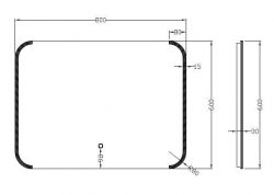 Bracket dimbare LED condensvrije spiegel 800x600