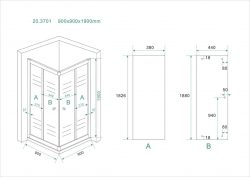 Eco hoekinstap 5mm 900x900x1900 helder glas