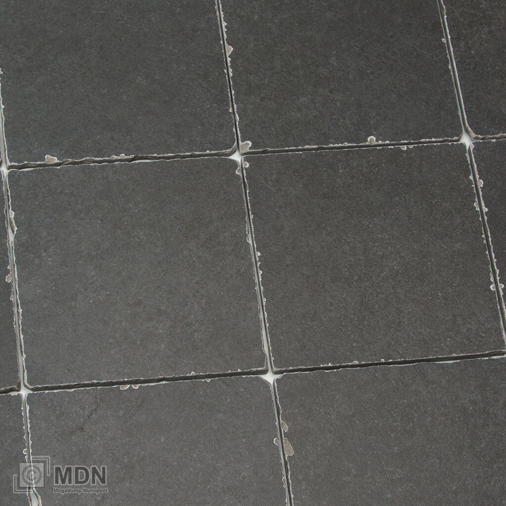 Getrommelde tegels 15 x 15 cm zwart grijs Megadump