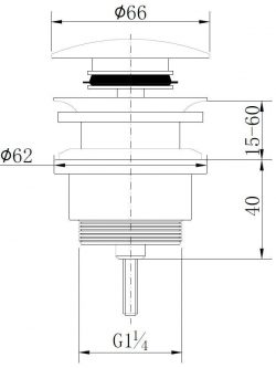 Luxe Clickwaste 5/4 laag model keramisch wit