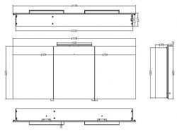 Luxe spiegelkast +Led verlichting 140x60x14cm