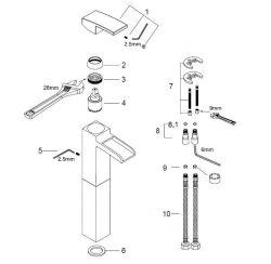 Rombo HOGE waterval-kraan chroom