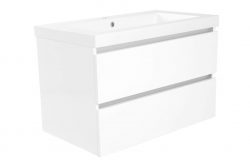 Vision kunstmarmer wastafel 1 kraangat 100x47 wit