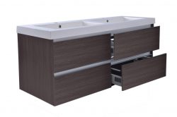 Vision losse dubbele kunstmarmer wastafel 120x47 wit