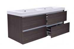 Vision losse onderkast dubbel+4 laden 120x47 houtnerf grijs