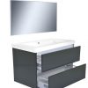 Vision meubelset (incl. spiegel) 80 cm hoogglans grijs