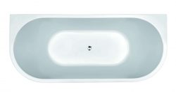 Wall half-vrijstaand acryl ligbad 170x75 cm inclusief afvoer wit