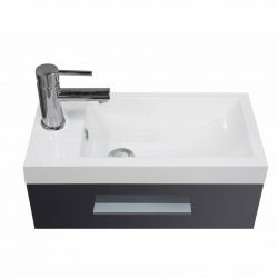 Fonteinkastje Emma met wastafel hoogglans grijs