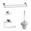 Toilet - badkamer accessoires vierkant chroom set 03