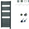 Sanicare electrische design radiator 172 x 60 cm mat zwart met thermostaat