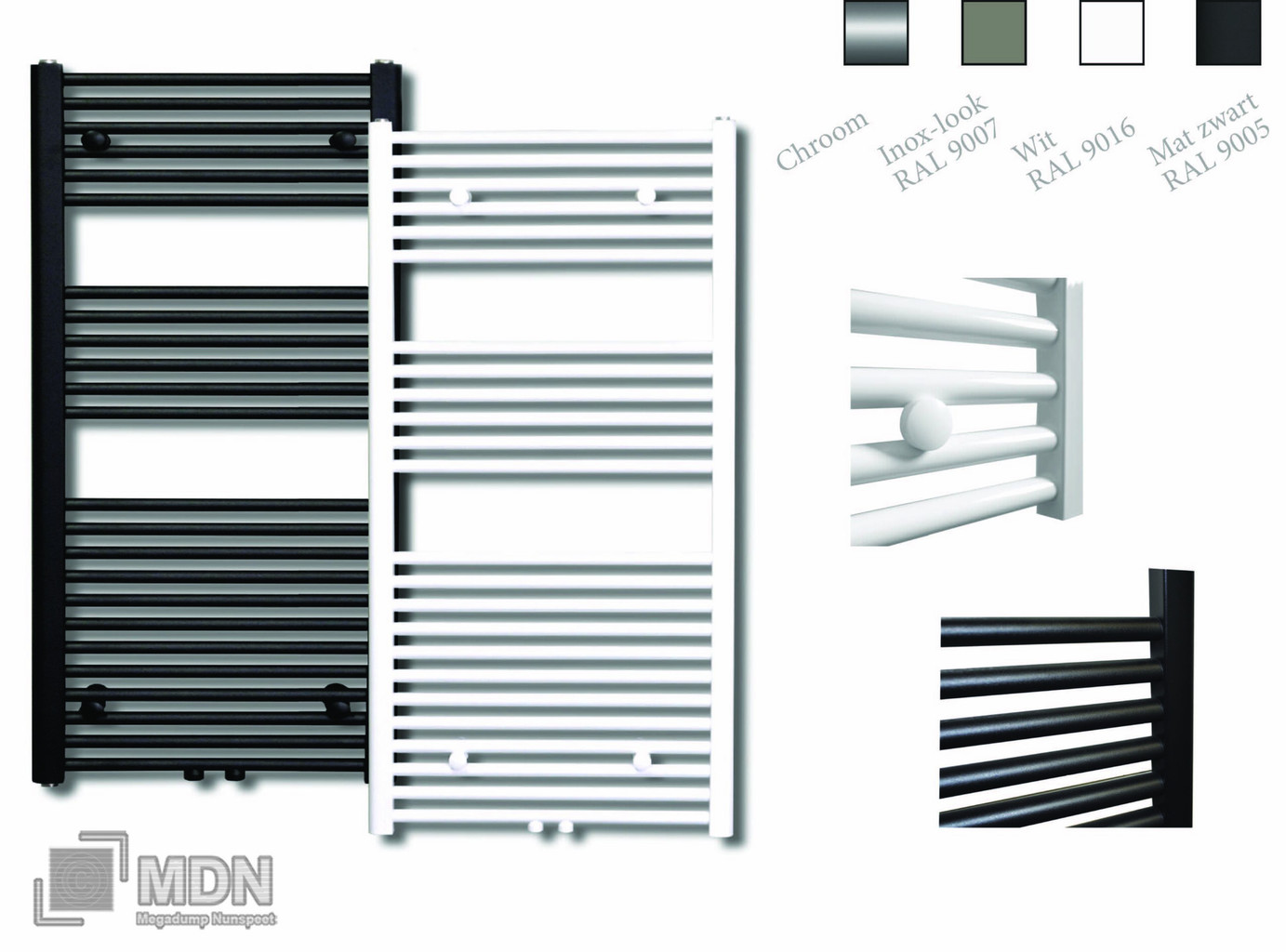 vlinder Stationair Dwaal Sanicare design radiator midden aansluiting recht 120 x 60 cm. | Megadump