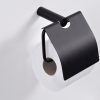 Saniflex black series toiletrolhouder met klep zwart