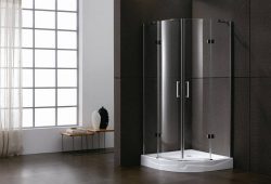 Kwartronde douchecabine met 2 deuren