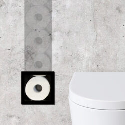 inbouw toiletrolhouder mat zwart