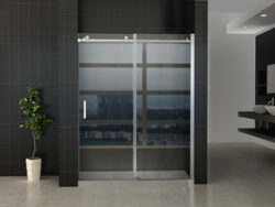 Schuifbare nisdeur 2-delig chroom 8mm NANO