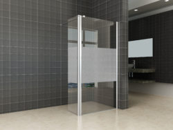Douche zijwand+scharnierprofiel-rechts 350x2000 10mm NANO gedempt matglas