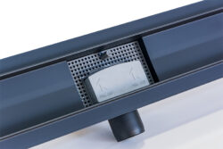 Douchegoot mat zwart RVS met uitneembaar sifon