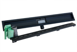 Douchegoot mat zwart RVS met uitneembaar sifon