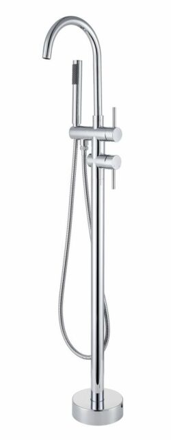 Vrijstaande badkraan chroom rond