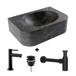 Fontein hardsteen Saniflex Flow rechts Black edition