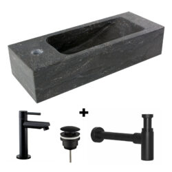 Fontein hardsteen Saniflex Slim links Black edition