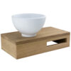 Fonteinset houten planchet met mat wit Solid surface opzet waskom 20cm links