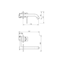 inbouw wastafelkraan rond mat zwart