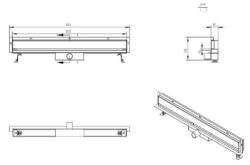 RVS muurgoot met flens, kunststof sifon en filter 80x7 cm