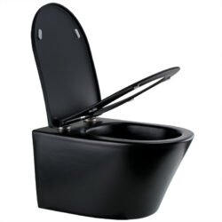 Randloos wandcloset mat zwart rimfree rimless