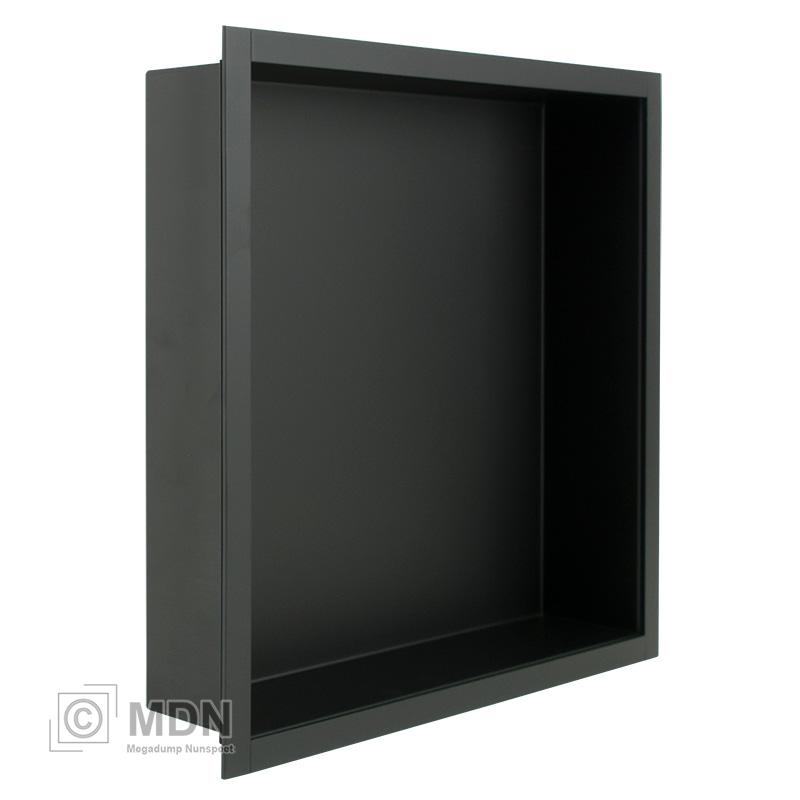 helpen nicht Voorkeur RVS inbouw nis mat zwart 30 x 30 x 7 cm | Megadump