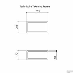 Fonteintje met mat zwart aluminium frame in mat wit of glans wit