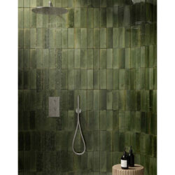 Imperfection handvorm tegels 6×24 cm langwerpig olivio donker groen