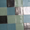 Platinum Metallic groen en blauw mix handvorm tegels 13x13