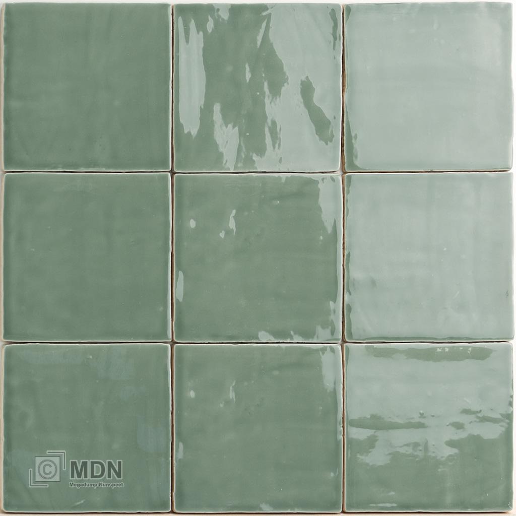 ontwikkeling kijken charme Oud Makkum jade groene handvorm tegels 13x13 cm | Megadump