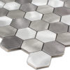 Geborsteld rvs hexagon mozaiek
