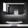 Aluminium spiegel met LED verlichting, verlichting aan de onderkant en verwarming
