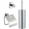 Toiletset chroom toiletborstel houder toiletrol houder en handdoek haak