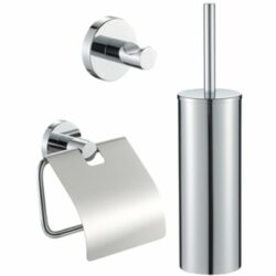 Toiletset chroom toiletborstel houder toiletrol houder en handdoek haak