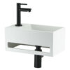 Fonteintje solid surface mat wit links
