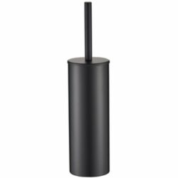 Toiletset mat zwart toiletborstelhouder toiletrol houder en handdoek haak