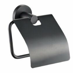 Toiletset mat zwart toiletborstelhouder toiletrol houder en handdoek haak