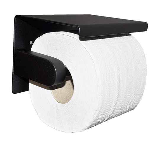 Tapijt Autorisatie Lucky Brush toiletrolhouder mat-zwart | Megadump