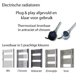 Electrische badkamer radiator in 5 kleuren afgevuld