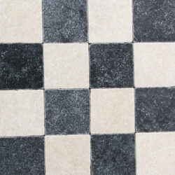 Turks hardsteen - getrommeld marmer dambord vloer mix 10x10