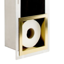 Gouden inbouw closetrolhouder voor 6 toilet rollen